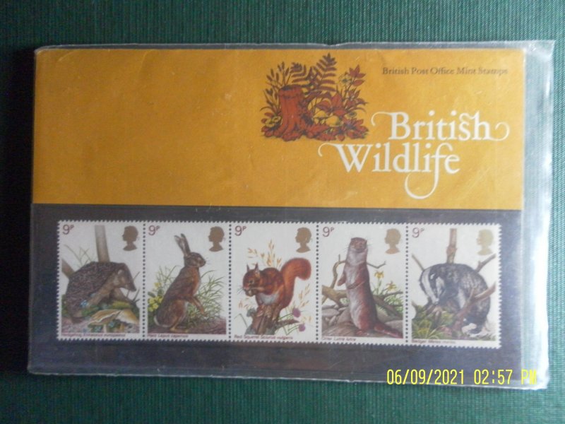 GB 1977 BRITISH WILDLIFE PRESENTATION PACK No 96SG 1039 1043 MINT STAMP SET # 96