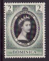 Dominica-Sc#141- id15-unused NH   QEII Coronation set-any rainbow