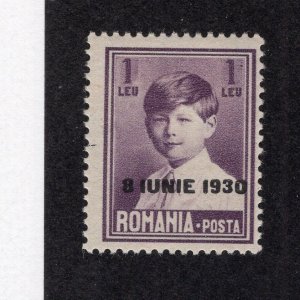 Romania 1930 1 l deep violet Overprint, Scott 363 MH, value = 80c