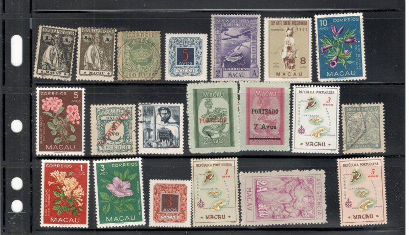 MACAU COLLECTION ON STOCK SHEET MINT/USED
