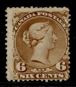 CANADA QV SG59b, 6c yellow-brown, UNUSED. Cat £1300.