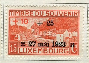 LUXEMBOURG; 1922 early surcharged issue MAI 1923 mint hinged 15c. value