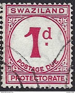 SWAZILAND 1933 KGV 1d Carmine Postage Due SGDI Used