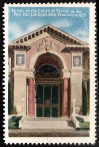 1915 US Poster Stamp Pan-Pacific Exposition Main Portal In The Court of Palms