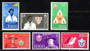 Togo, Scott cat. 401-406. Togo Scouts issue. Light Hinged. ^