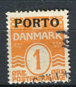 DENMARK; 1920s early Christian X PORTO issue used 1ore. value,