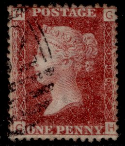 GB QV SG44, 1d lake-red PLATE 196, FINE USED. GH