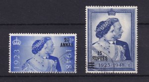 British East Arabia KGVI 1948 Royal Silver Wedding SG25/26 VFU BP16226