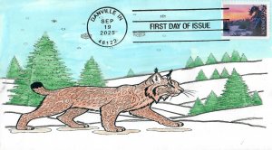 6038 - FDC - 78c House and Tree-  Lynx Hand Painted Wally Jr Cachet - Killbar