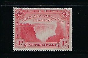 RHODESIA SCOTT #76 1905 VICTORIA FALLS 1D (CARMINE ROSE)   MINT LIGHT HINGED