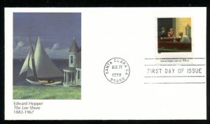 US 3236p American Art Nighthawks G. Wood & E. Hooper UA Fleetwood cachet FDC