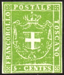 1860, Italy Tuscany 5c, MNG, Sc 18, Reprint