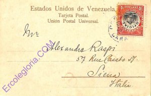 ad6386 - VENEZUELA - Postal History -  OFFICIAL stamp on POSTCARD to ITALY 1907