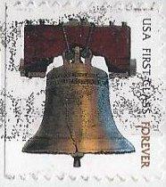 US 4125 (used on paper) (41¢) first forever stamp, Liberty Bell (2007)