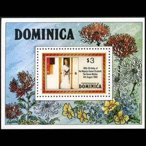 DOMINICA 1980 - Scott# 678 S/S Queen Mother NH