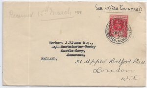 Tarawa, Gilbert & Ellice Islands to Somerset, England 1938 fwd London (51950)