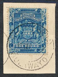 RHODESIA 16 USED, 1 POUND BLUE ON PIECE