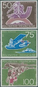 French Polynesia 1974 Sc#C112-114,SG194-196 Tahitian Aviation set MNH