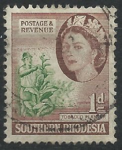Southern Rhodesia 1953 - 1d Elizabeth II - SG79 used