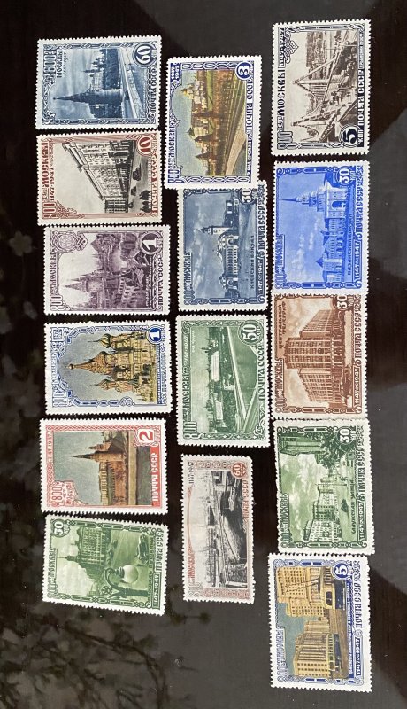 Russia 1947 SC #1132-1146 MH OG  Moscow 800th Anniversary Set