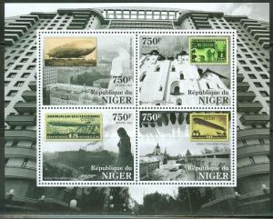 NIGER 2013  RUSSIAN ZEPPELIN STAMP ON STAMP TRIBUTE SHEET MINT NH