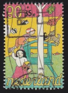 B685 Helping boy on playhouse