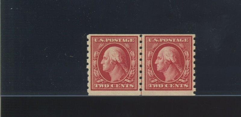 Scott #393 Washington Mint Coil Line Pair of 2 Stamps (Stock #393-lp1)