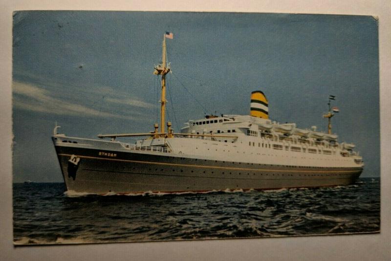 Vintage 1957 Ryndam Holland America Line Ireland Real Picture Postcard Cover