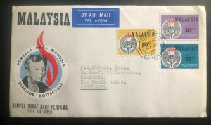 1964 Kuching Sarawak Malaysia First Day Cover To Australia Eleanor Roosevelt