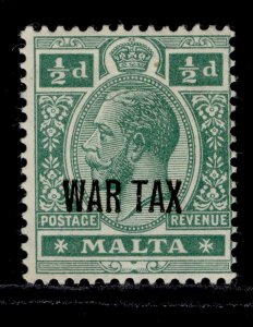 MALTA GV SG92, ½d deep green, M MINT.