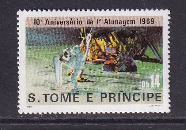 St. Thomas and Prince Islands  #580  MNH  1980  anniversary moon landing 14d