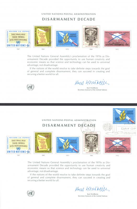 United Nations (Souvenir Cards) Mixed Lot/24 Mint + FD Cancels 1972-1978 