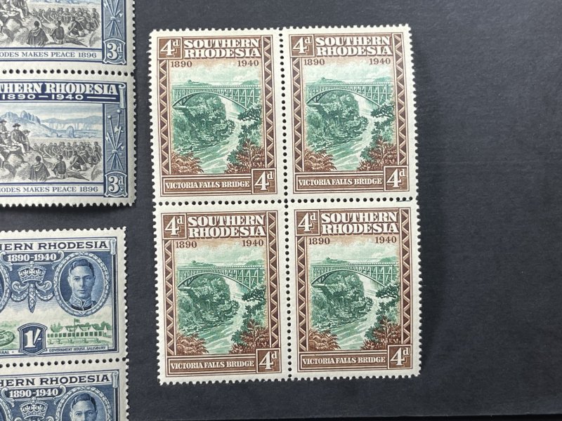 SOUTHERN RHODESIA # 56-63-MINT/NEVER HINGED--COMPLETE SET OF BLOCKS OF 4--1940