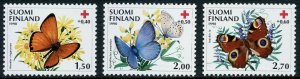 Finland B241-3 MNH Butterflies, Flowers
