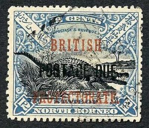 North Borneo SGD46 12c Black and Dull Blue Post Due used Cat 28 Pounds