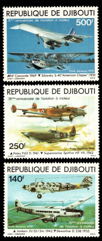 Djibouti Scott C124-C126 Mint never hinged.