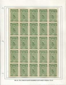 CANADA REVENUE BCL23, BCL23d MINT BRITISH COLUMBIA LAW STAMP SHEET OF 25