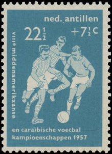 Netherlands Antilles #B31-B34, Complete Set(4), 1957, Soccer, Sports, Hinged