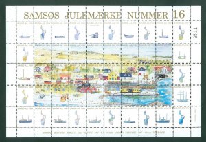 Denmark. 1994. Christmas Sheet Local Samso  # 16. Marup Harbor. Ships