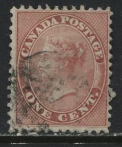 Canada 1859 1 cent rose used