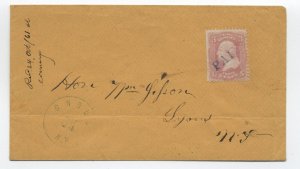 1861 #64 3 cent pink cover Sodus NY with 1982 PF certificate [h.4856]