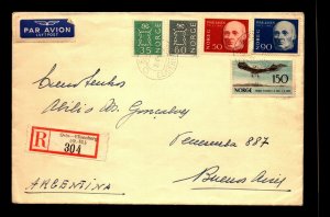 Norway 1956 Airmail Cover to USA - Charity Lables - Minor Fold - L32613