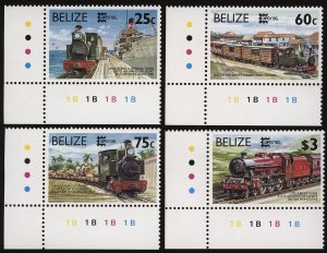 BELIZE Sc 1067-70 VF/MNH - 1996 - Trains for CAPEX '96 - Complete Set