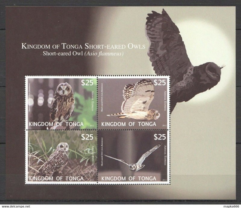 2012 Kingdom Of Tonga Fauna Birds Owls 1Kb !!! Michel 110 Euro ** Ec218