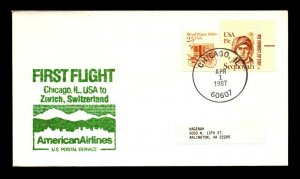 1987 American Airlines FFC Chicago to Zurich - L16867