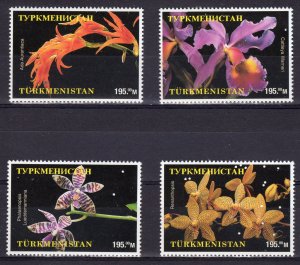 Turkmenistan 1998 ORCHIDS Set of 4 values perforated MNH