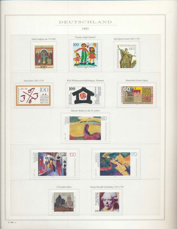 Germany 1992/93 MNH On 13 Pages Insects Art (Apprx 130 Items)W3477