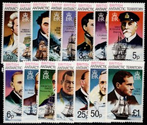 BRITISH ANTARCTIC TERRITORY QEII SG44-58, 1973 complete set, NH MINT. Cat £38.