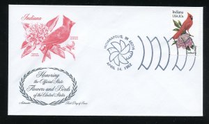 US 1966 Indiana Cardinal Peony UA Artmaster cachet FDC 