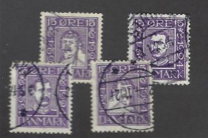 Denmark SC#168-171 Used F-VF SCV$28.00...Worth a Close Look!